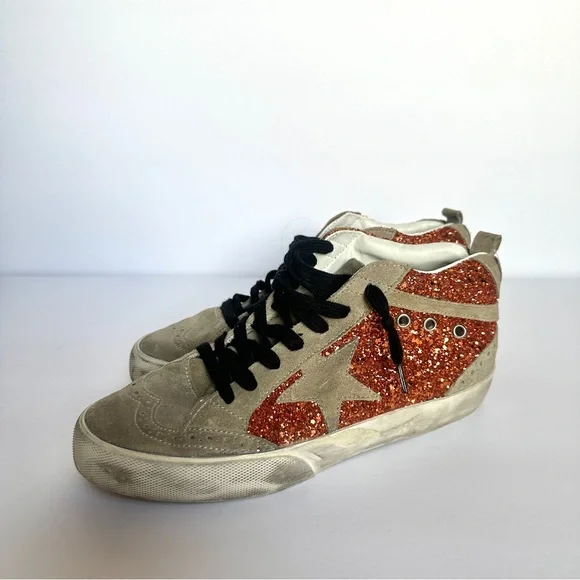 Golden Goose Mid Star Classic in Cinnamon Glitter 39 - Picture 1 of 8